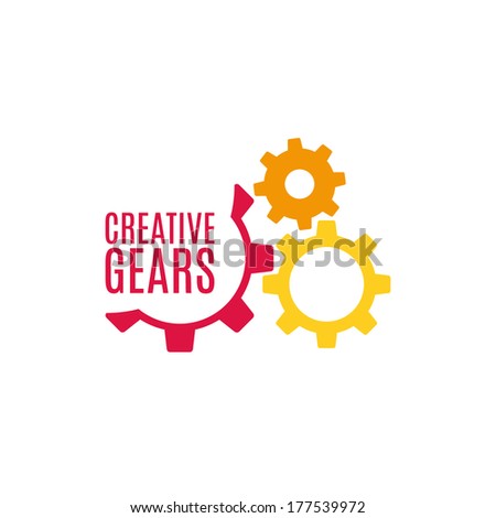 Gear icon with place for your text. Vector illustration