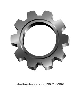 Gear icon. Realistic gear on a white background. Can be used for mobile applications and websites. EPS10 Vector  illustration