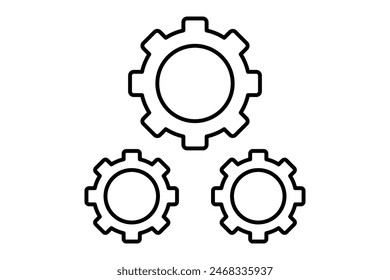 Icono de engranaje. ícono relacionado con la configuración y configuración. adecuado para Sitio web, App, interfaces de usuario, imprimible, etc. estilo de ícono de línea. diseño de Vector simple editable