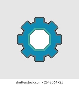 Icono del engranaje. Icono relacionado con los Elementos de la interfaz de usuario. conveniente para el Diseño gráfico, el Sitio web, el App, las interfaces de usuario, el estilo imprimible etc. del icono plano. diseño simple del Vector editable