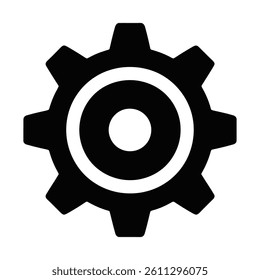 Gear Icon Representing Industrial Machinery and Engineering