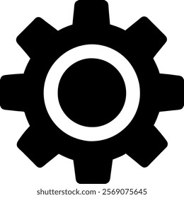 gear icon representing mechanics, engineering, and technology in industrial settings.