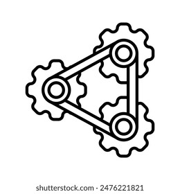 gear icon from icon set factory with simple outline style