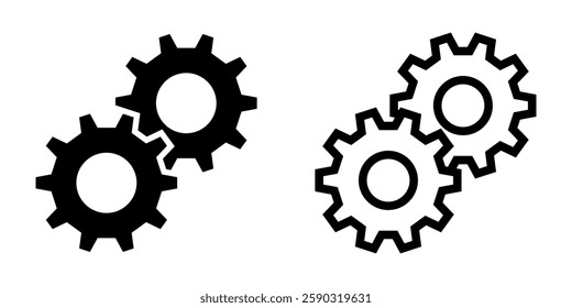 Gear icon set. flat illustration of vector icon on white background