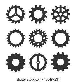 Gear icon. Set gears. Simple, flat style. Graphic vector illustration.