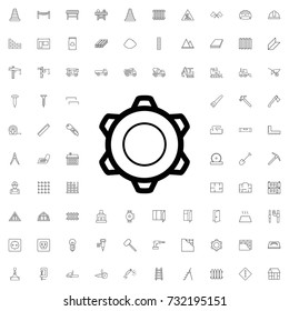 Gear icon. set of outline construction icons.