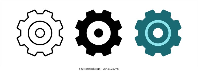 Gear icon set. Settings sign. for mobile concept and web design. vector illustration on white background