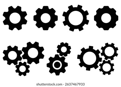 Gear icon set. Gear Settings sign and symbol, Cogwheel icon set. Setting icon vector. Gear or Cog. Vector illustration.