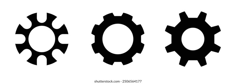 Gear icon set. Gear Settings symbol, cogwheel, settings symbol eps 10.
