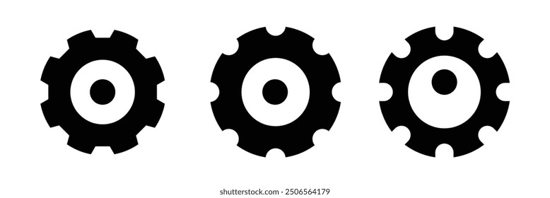 Gear icon set. Gear Settings symbol, cogwheel, settings symbol eps 10.