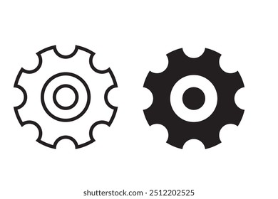 Gear icon set. Gear Settings symbol, cogwheel. Functions symbol. Settings icon vector Illustration