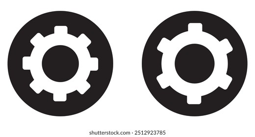 Gear icon set. Gear Settings symbol, cogwheel. Functions symbol. Settings icon vector illustration.
