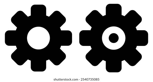 Gear icon set. Gear Settings symbol, cogwheel. Functions symbol. Settings icon vector Illustration