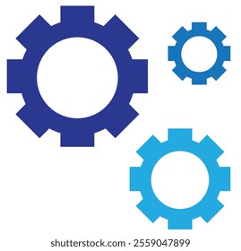 Gear icon set. Gear Settings symbol, cogwheel. Functions symbol. Settings icon vector Illustration