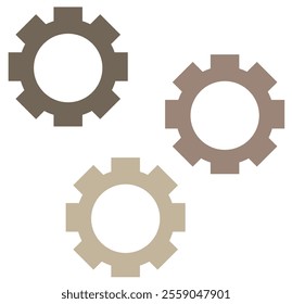 Gear icon set. Gear Settings symbol, cogwheel. Functions symbol. Settings icon vector Illustration