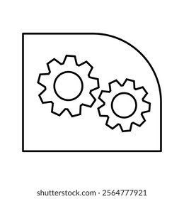 Gear icon set. Gear Settings symbol, cogwheel.