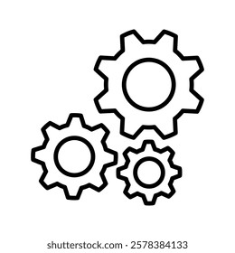 Gear icon set. Gear Settings symbol, cogwheel. Functions symbol. Settings icon vector Illustration.