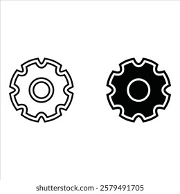 Gear icon set. Gear Settings symbol, cogwheel. Functions symbol. Settings icon vector Illustration