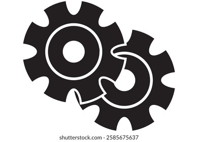 Gear icon set. Gear Settings symbol, cogwheel. Functions symbol. Settings icon . 1176