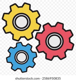 Gear icon set. Gear Settings symbol, cogwheel. Functions symbol. Settings icon vector Illustration. EPS 10.