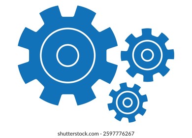 Gear icon set. Gear Settings symbol, cogwheel. Gear icon line, thin, vector, set, icons, design. Mechanical Adjustment and Engineering Symbols. Vector illustrator.