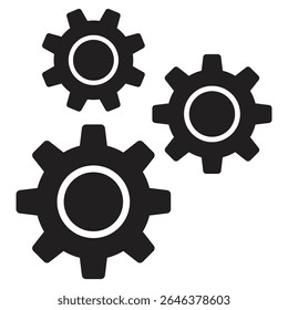 Gear icon set. Gear Settings symbol, cogwheel. Functions symbol. Settings icon vector Illustration