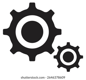 Gear icon set. Gear Settings symbol, cogwheel. Functions symbol. Settings icon vector Illustration