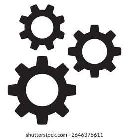 Gear icon set. Gear Settings symbol, cogwheel. Functions symbol. Settings icon vector Illustration
