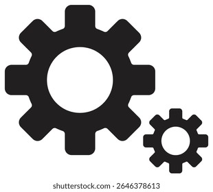 Gear icon set. Gear Settings symbol, cogwheel. Functions symbol. Settings icon vector Illustration