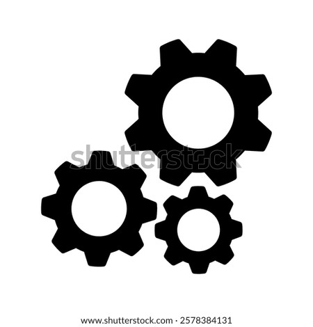 Gear icon set. Gear Settings symbol, cogwheel. Functions symbol. Settings icon vector Illustration.