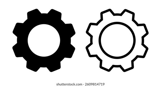 Gear icon set  simple design
