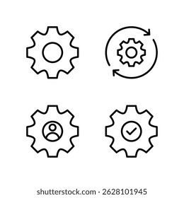 Gear icon set. Tool icon. Repair icon. Cogwheel icon. Setting icons.	