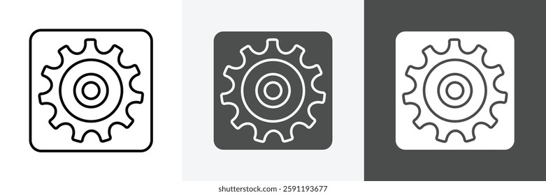 Gear icon set vector art