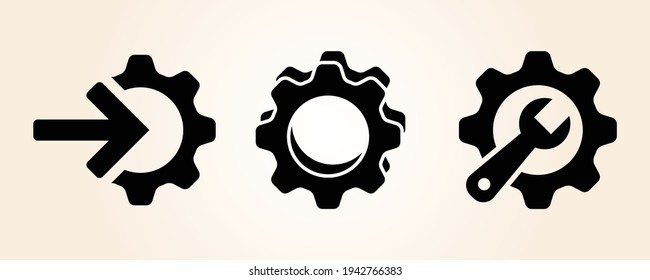 gear icon set vector design