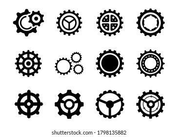 gear icon set - vector illustration