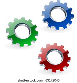 Gear icon set. Vector illustration.