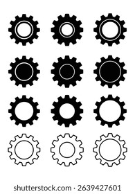 Gear icon set vector isolated on white background. wheel, cog, machine, gear, cogwheel vector symbol