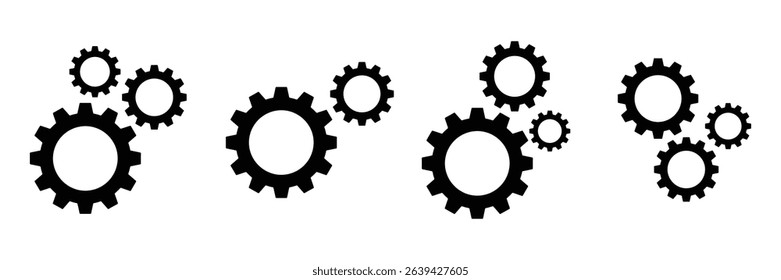 Gear icon set vector isolated on white background. wheel, cog, machine, gear, cogwheel vector symbol