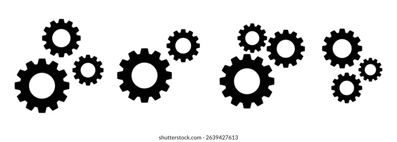 Gear icon set vector isolated on white background. wheel, cog, machine, gear, cogwheel vector symbol