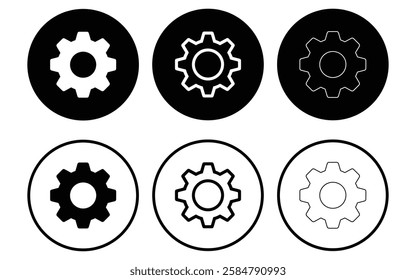 Gear icon set vector. setting icon vector symbol on white background