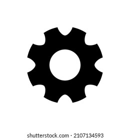 Gear Icon. Setting black sign