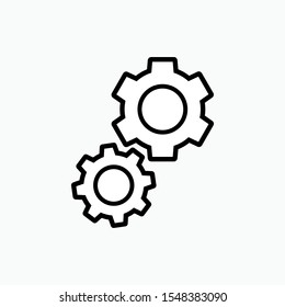 Gear Icon - Setting or Cog Vector Sign and Symbol for Design, Presentation, Website or Apps Elements. 