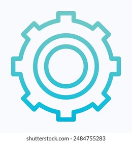 Gear Icon, Setting, Cogwheel Vector Icon. Isolated Lineal Gradient Vector Icon.