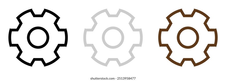 Gear icon, Setting Icon set, cogwheels icon ,Cogs outline icon eps 10.