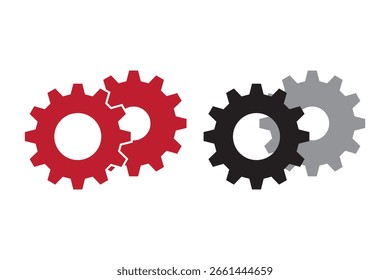 Icono de engranaje, conjunto de iconos de configuración de engranajes. signo de configuración. símbolo de engranajes. mecanismo de rueda de engranajes. contorno negro.
