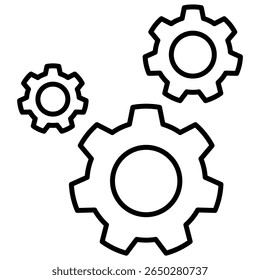 Gear icon. Setting symbol. Cogwheel Outline Icon
