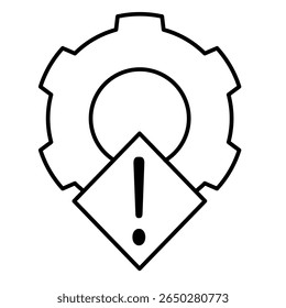 Gear icon. Setting symbol. Cogwheel clipboard Outline Icon