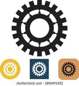 Icono de engranaje como ajuste, ilustración vectorial.