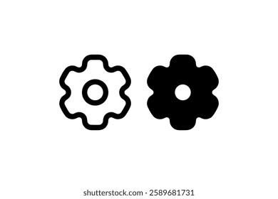 Gear Icon for Settings and Configuration Vector