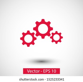 Gear icon. Settings icon. Gear mechanism illustration EPS10